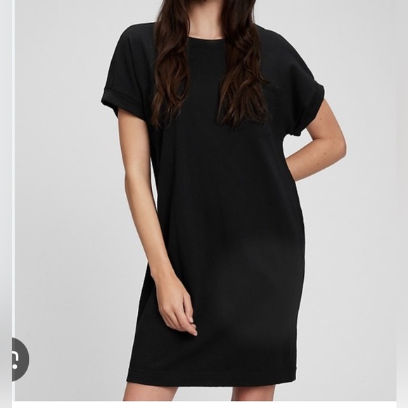Gap Pocket Black T Shirt Dress - Picture 1 of 6